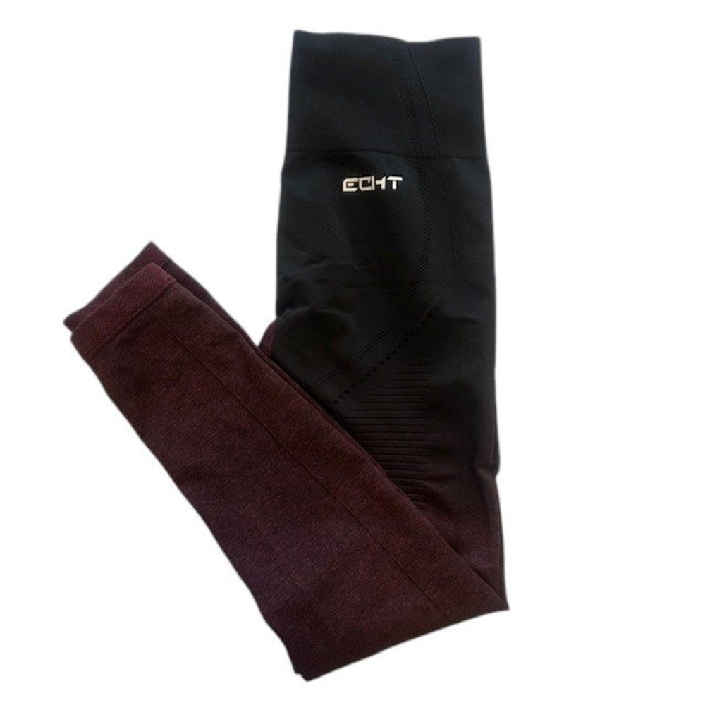 Echt Arise Ombre Full Length Leggings High Waist Workout Black to Red‎ Sz Med